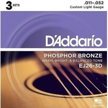 D'Addario EJ26 3 db akusztikus húrkészlet