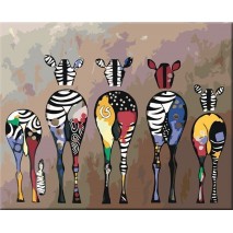 Festés számok szerint Zebrai csorda