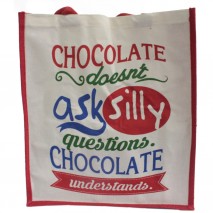 Juta táska - 'Chocolate Doesn't Ask' felirattal
